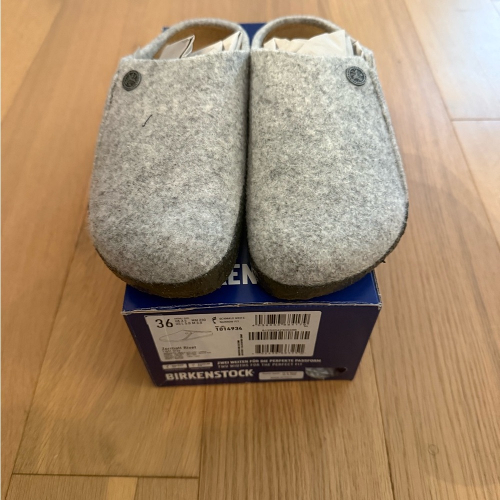 Birkenstock Kids Gray Boston Felt Clogs